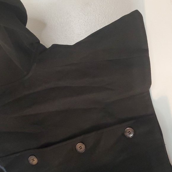 Manuka Black Short Boxy Coat Size Small Medium Oversized Button Streetwear - Picture 6 of 11